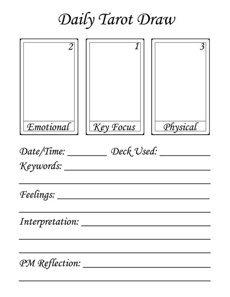 Free Printable Tarot Journal Pages
