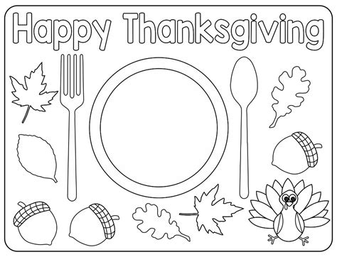 Free Printable Thanksgiving Placemat