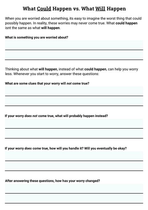 Free Printable Therapy Worksheets