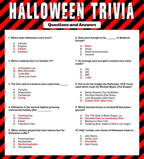 Free Printable Trivia Questions With Answers