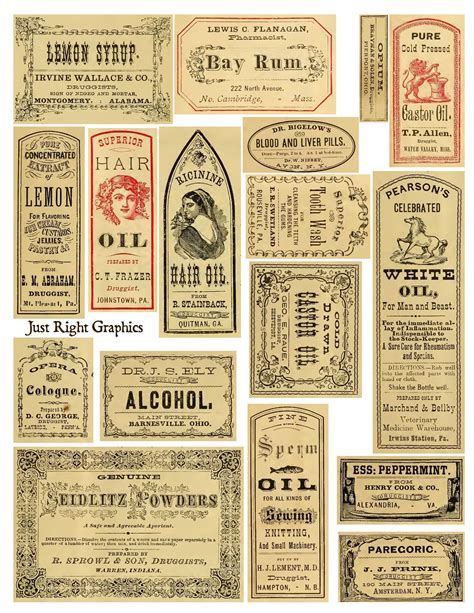 Free Printable Vintage Apothecary Labels