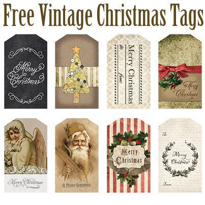 Free Printable Vintage Christmas Tags Avalon Rose Design