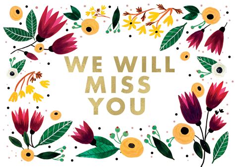 Free Printable We Will Miss You Greeting Cards Free Printable