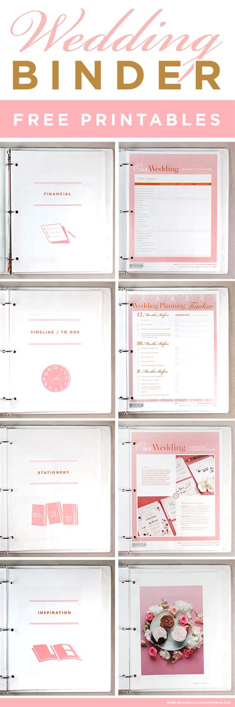 Free Printable Wedding Planning Binder Botanical Paperworks