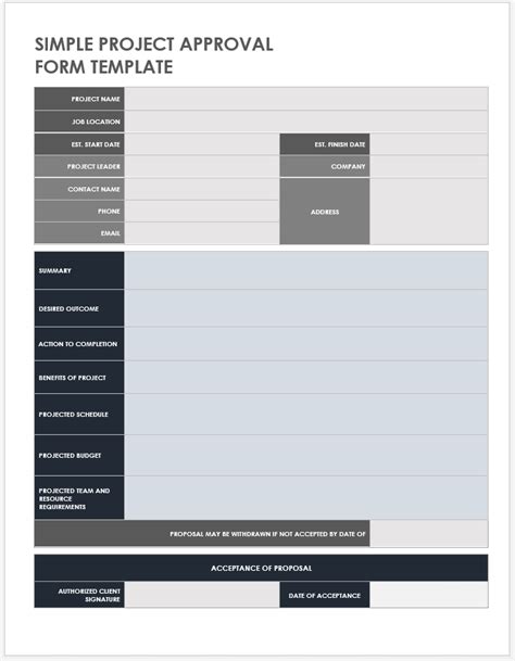 Free Project Approval Forms & Templates Smartsheet