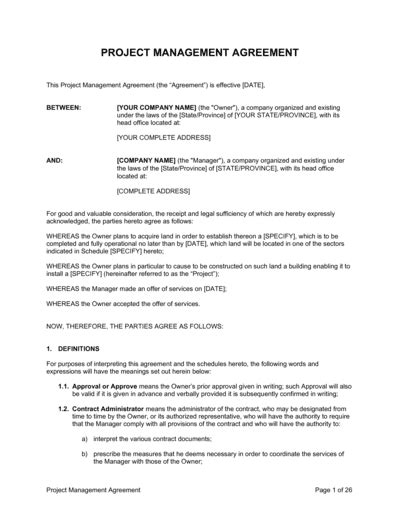 Free Project Management Agreement Template 2 Free Templates In Project