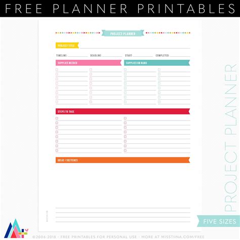 Free Project Planner Current Projects Planner Page Printables Misstiina Com