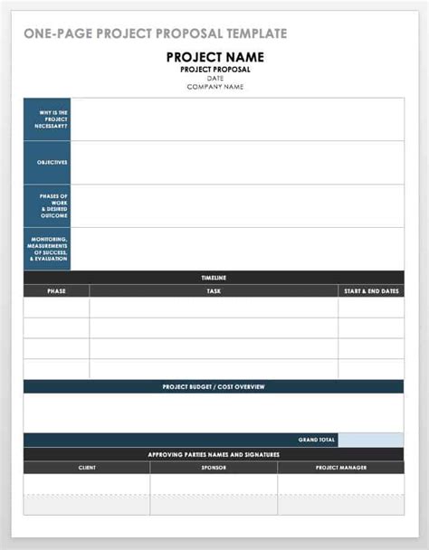 Free Project Proposal Template Word