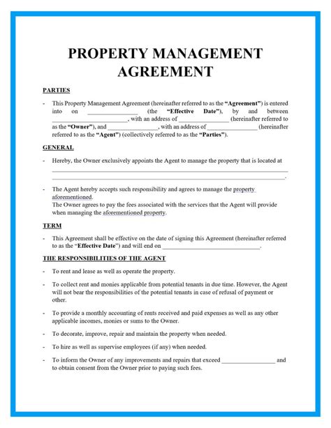 Free Property Management Agreements (3) - eForms