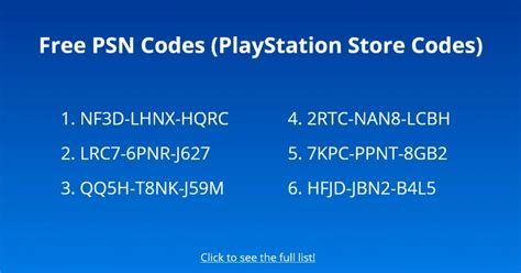 Free Psn Codes 2021 Working Codes List And Generators