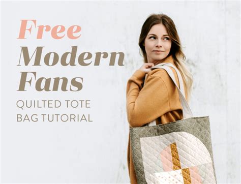 Free Quilted Tote Bag Tutorial Using the Modern Fans Pattern