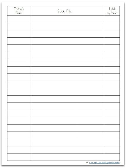 Free Re Reading Printable Log Getting Kids To Re Read For Fluency