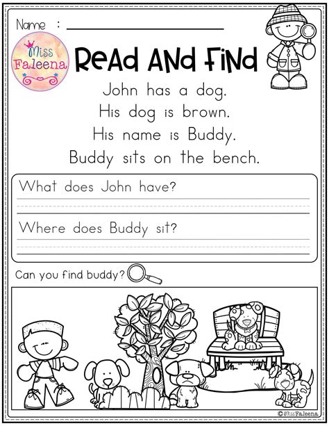 Free Reading Comprehension Read and Find Reading comprehension