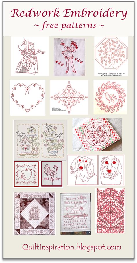 Free Redwork Embroidery Patterns and Designs
