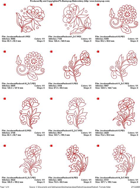 Free Redwork Machine Embroidery Patterns crafta.info