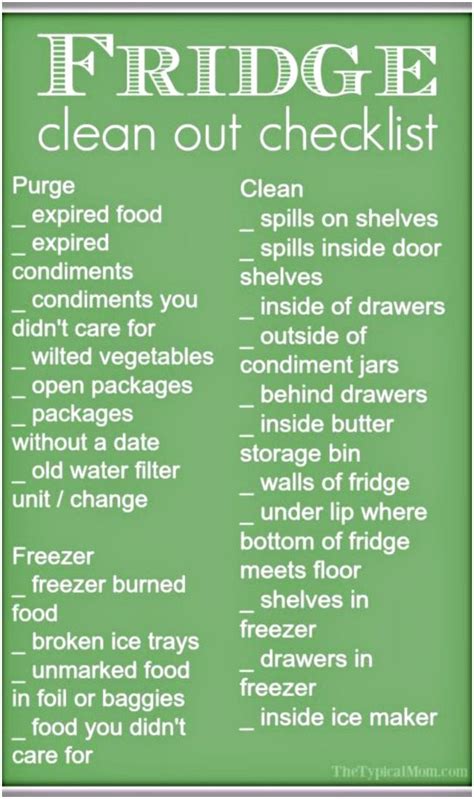 Free Refrigerator Clean Out Checklist How to Clean Your Fridge