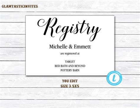 Free Registry Card Template Word PRINTABLE TEMPLATES