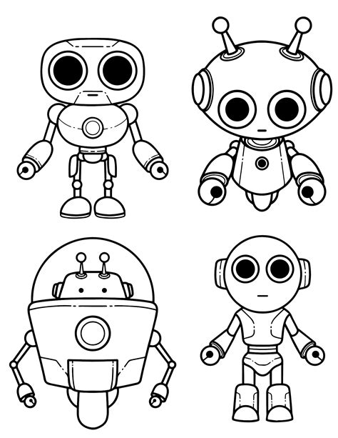 Free Robots drawing to download and color Robots Kids Coloring Pages