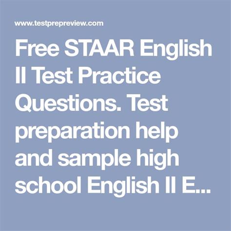 Free STAAR English II Test Practice Questions. Test preparation help