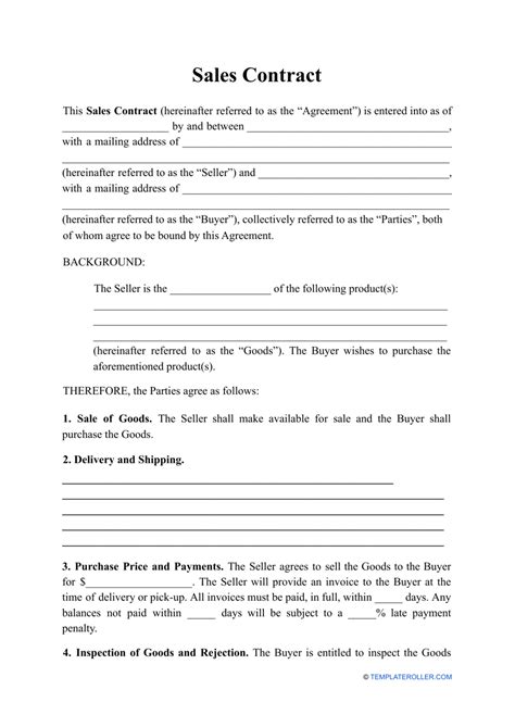 Free Sales Contract Template