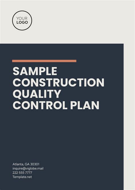Free Sample Construction Quality Control Plan Template Google Docs
