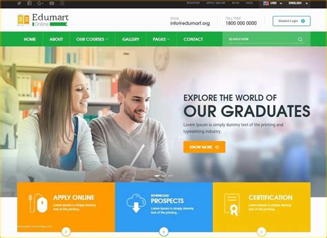 Free Sample HTML Web Page Templates Of 30 Amazing Education Website