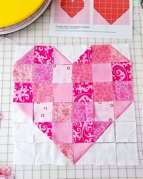Free Scrappy Heart Quilt Block Pattern and Tutorial (2022)