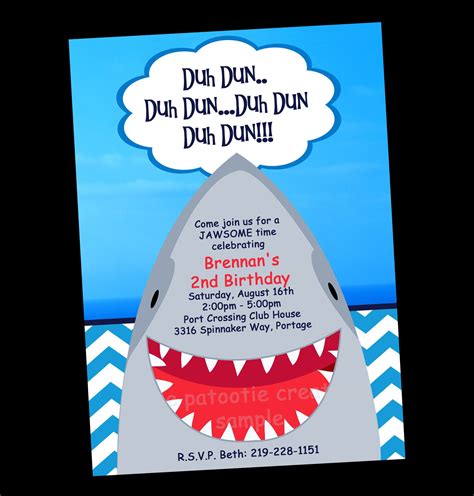 Free Shark Invitation Template