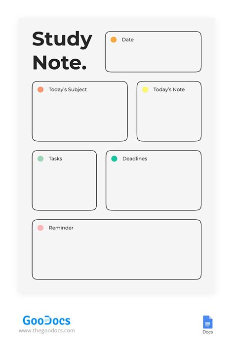 Free Simple Notes for Studying Template In Google Docs