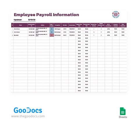 Free Simple Payroll Template In Google Docs