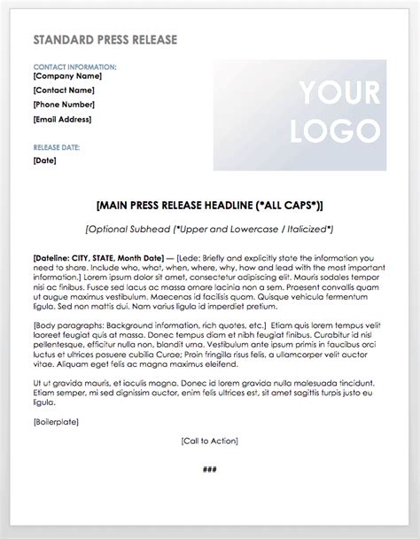 Free Simple Press Release Template In Google Docs