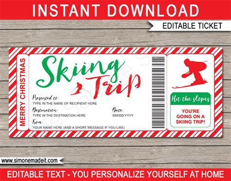 Free Ski Lift Ticket Template