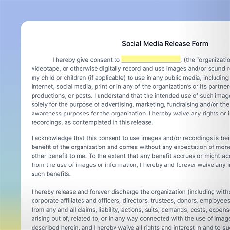 Free Social Media Release Form Superset Blog