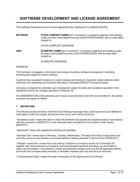 Free Software Support Contract Free To Print Save Download