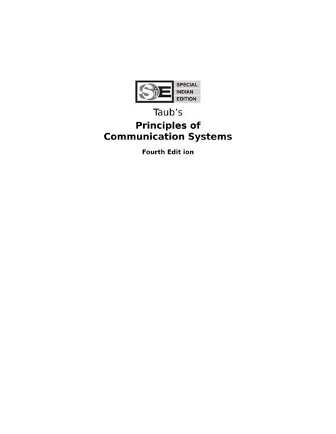 Free Solution Manual Of Principles Of Communication Systems By Taub And Schilling Pdf