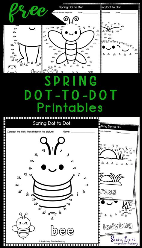Free Spring Dot to Dot Printables Printable and Online Worksheets Pack Dot To Dot Printables