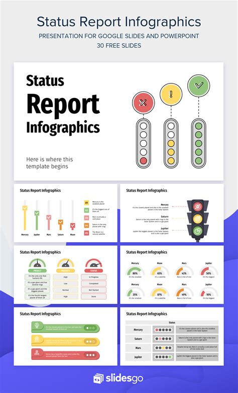 Free Status Report Infographics For Google Slides And Powerpoint