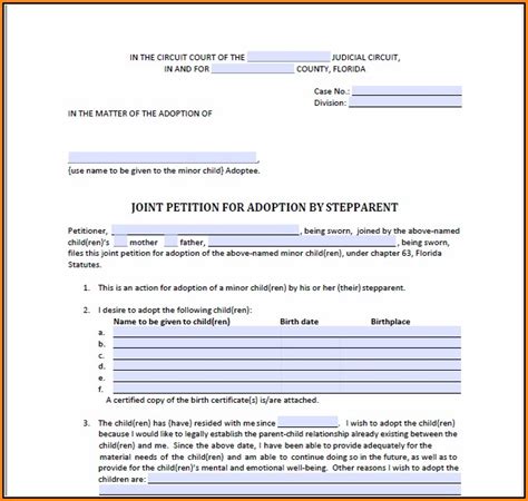 Free Stepparent Adoption Forms Form Resume Examples yKVBJXMVMB