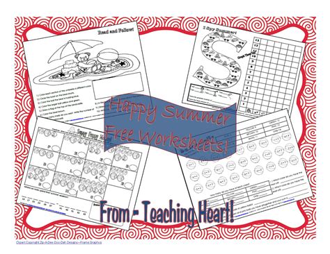 Free Summer Fun Worksheets Teaching Heart Blog