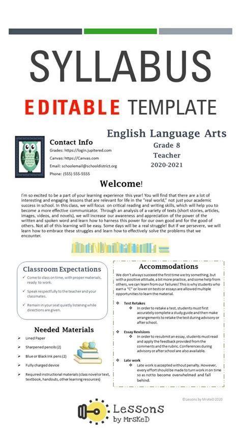 Free Syllabus Templates Customize & Download Visme