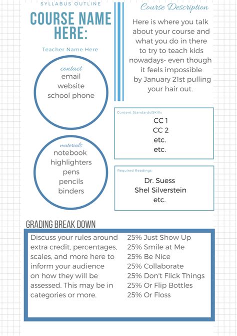 Free Syllabus Templates Editable in Canva. Syllabus, Free! Syllabus