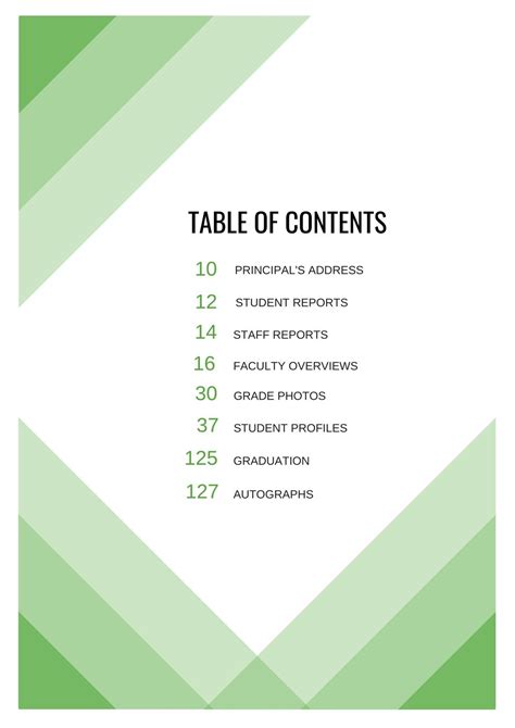 Free Table Of Contents Template Download
