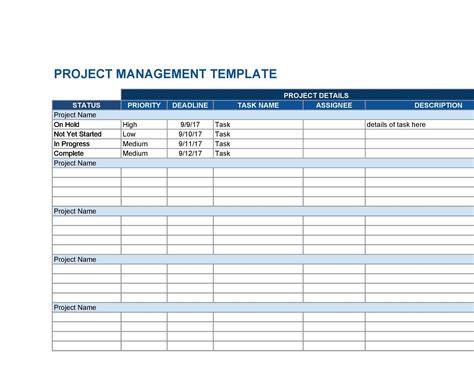 Free Task Tracker Template Of Multiple Project Task List Tracking