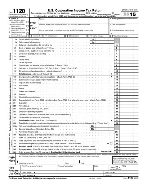 Free Tax Forms PDF Template Form Download