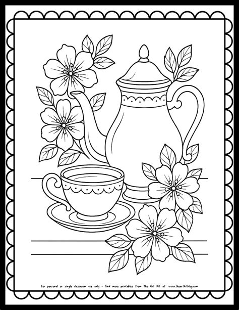 Free Tea Party Coloring Pages