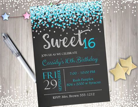 Free Teen Birthday Party Invitations, Sweet 16 Invitations