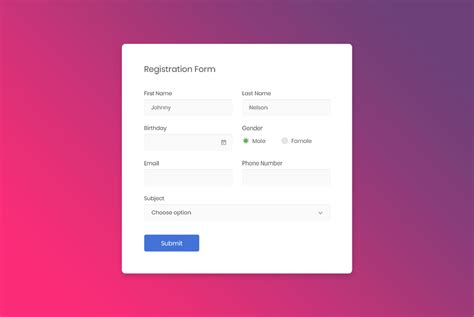 Free Template for Registration form In HTML Of Templates Registration