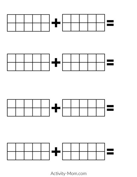 Free Ten Frame Addition Printable