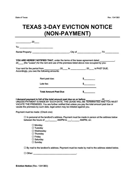 Free Texas Eviction Notice Forms Process & Law Legal Templates