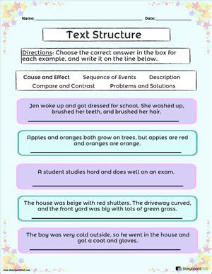 Free Text Structure Worksheets: Analysis and Comprehension Worksheets